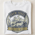 CREW FOXES RUN THE WILD | Funny Fox T-Shirt for Wild Animal Lovers - close up