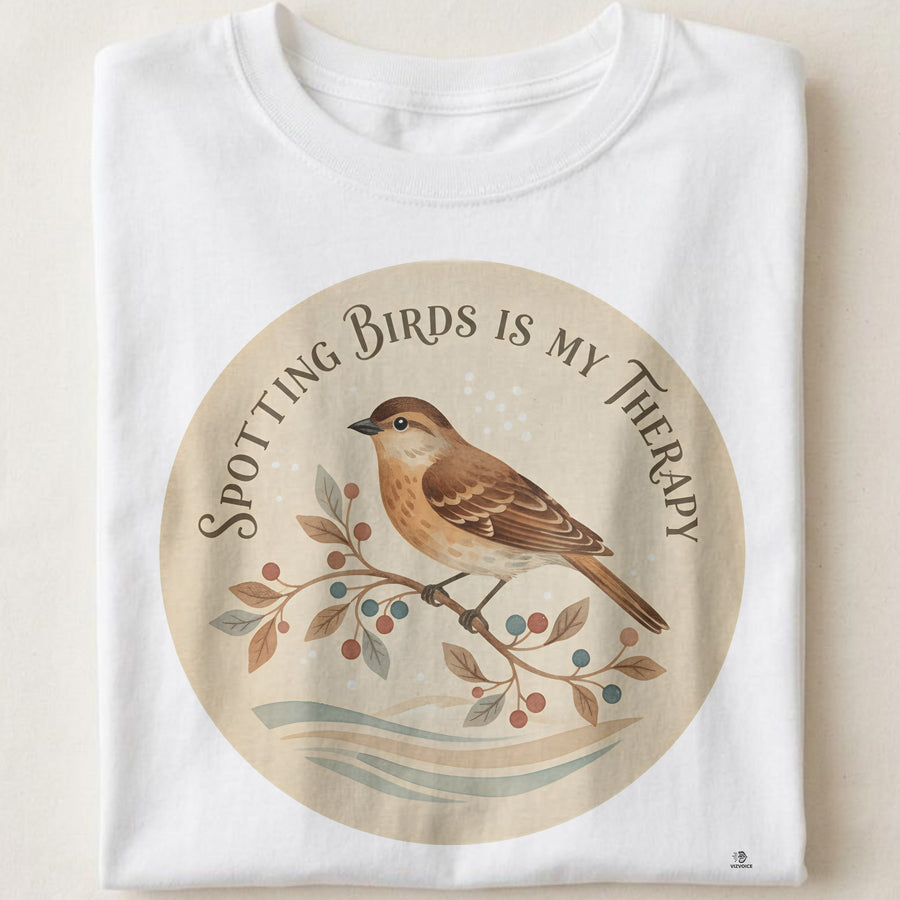 SPOTTING BIRDS IS MY THERAPY | Funny Bird Watching T-Shirt