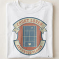COURT LOVER AND PROUD PLAYER | Fun Tennis T-Shirt - close up