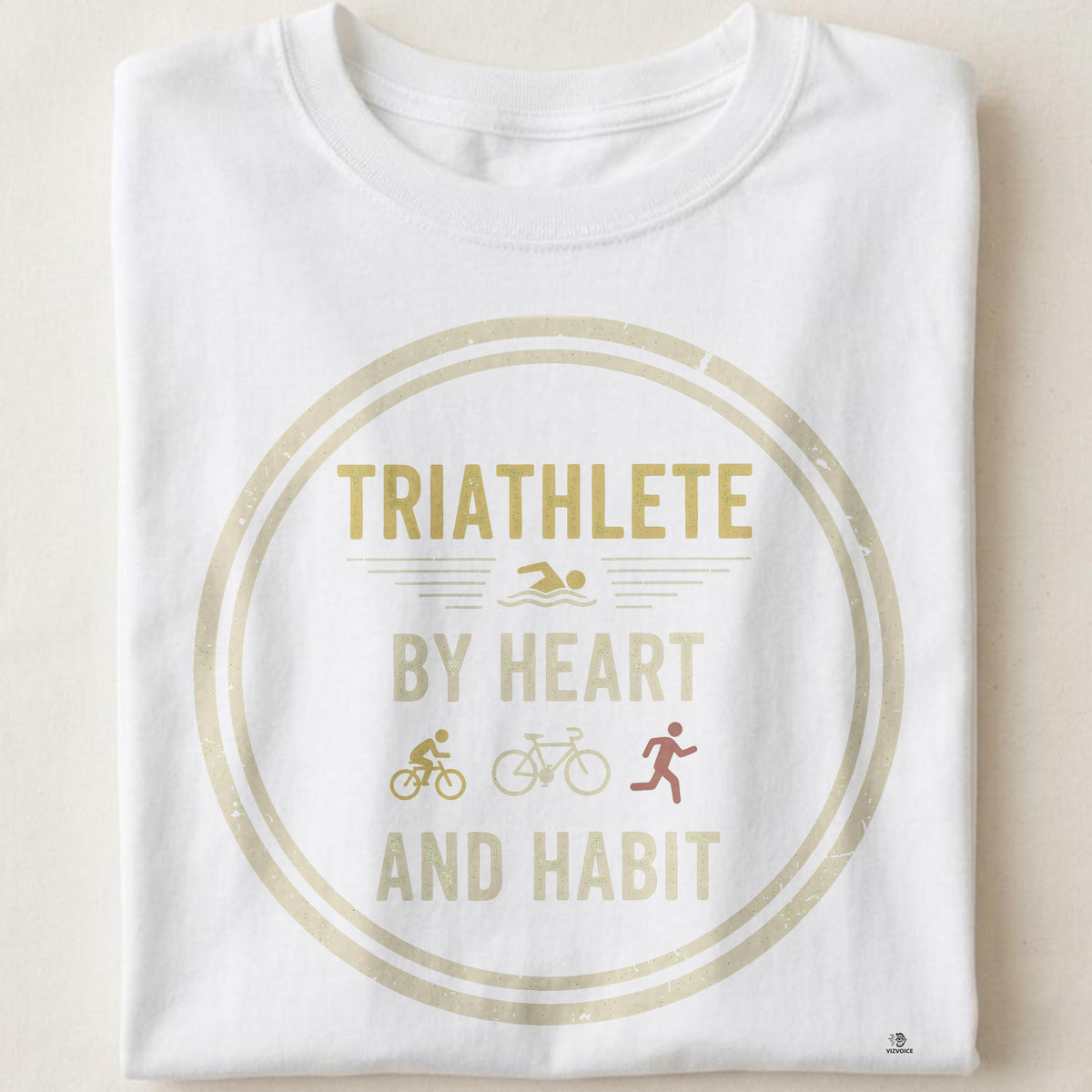 TRIATHLETE BY HEART AND HABIT | Funny Triathlon T-Shirt