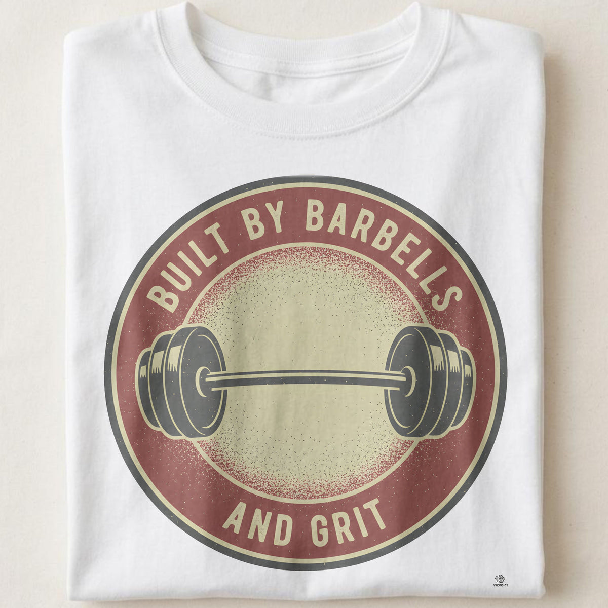 BUILT BY BARBELLS AND GRIT | Motivational Weightlifting T-shirt