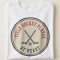 FIELD HOCKEY PLAYER AT HEART | Fun Field Hockey T-shirt - close up