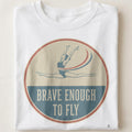 BRAVE ENOUGH TO FLY | Inspirational Gymnastics T-Shirt - close up