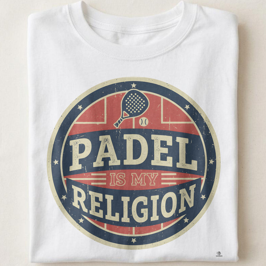PADEL IS MY RELIGION | Funny Padel T-shirt for Fans