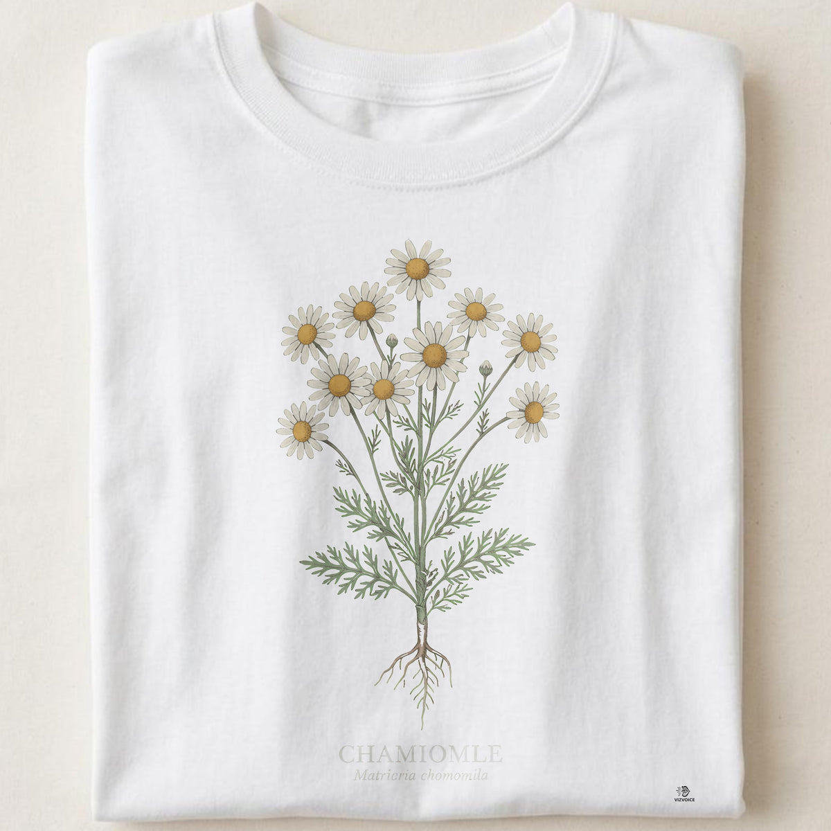 Chamomile Botanical Art T-Shirt | Vintage Herb Illustration