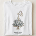 Echeveria Botanical Art T-Shirt | Vintage Botanical Elegance - close up