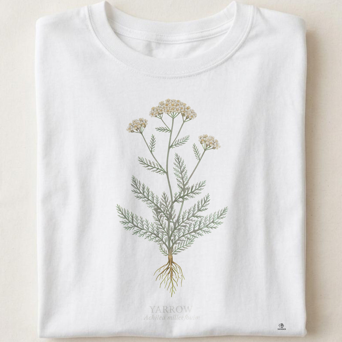 Yarrow Botanical Art T-Shirt | Embrace Nature's Beauty