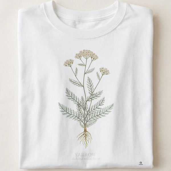 Yarrow Botanical Art T-Shirt | Embrace Nature's Beauty