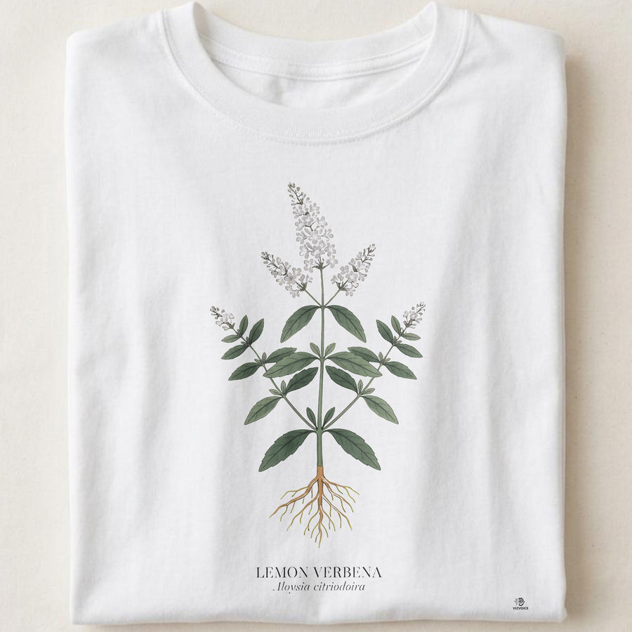 Lemon Verbena Botanical Art T-Shirt | A Vintage Inspired Design