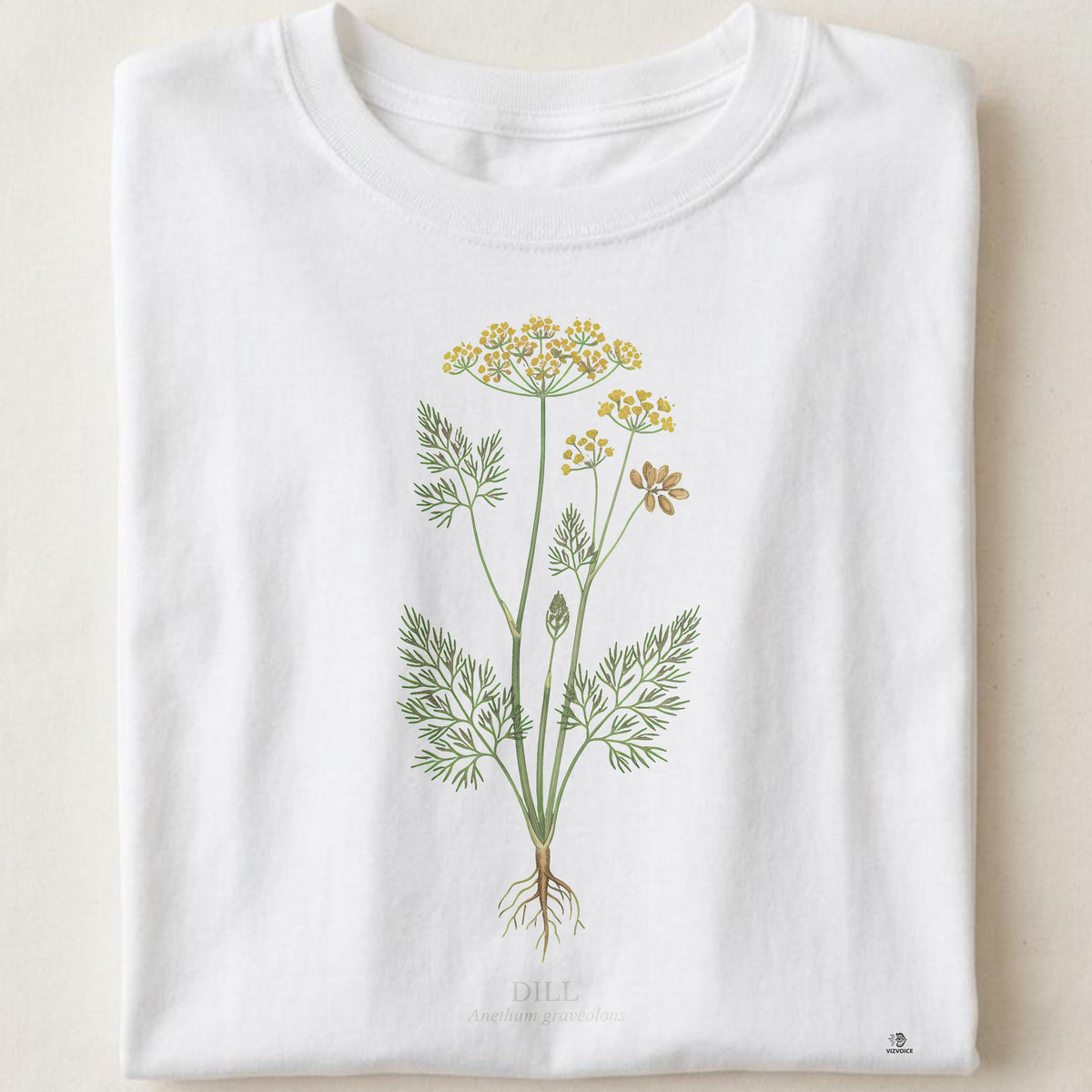 Dill Botanical Art T-Shirt | Vintage Herb Illustration