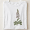 Foxglove Botanical Art T-Shirt | Vintage Wildflower Illustration - close up
