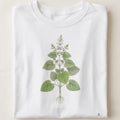 Lemon Balm Botanical Art T-Shirt | Vintage Herb Illustration - close up