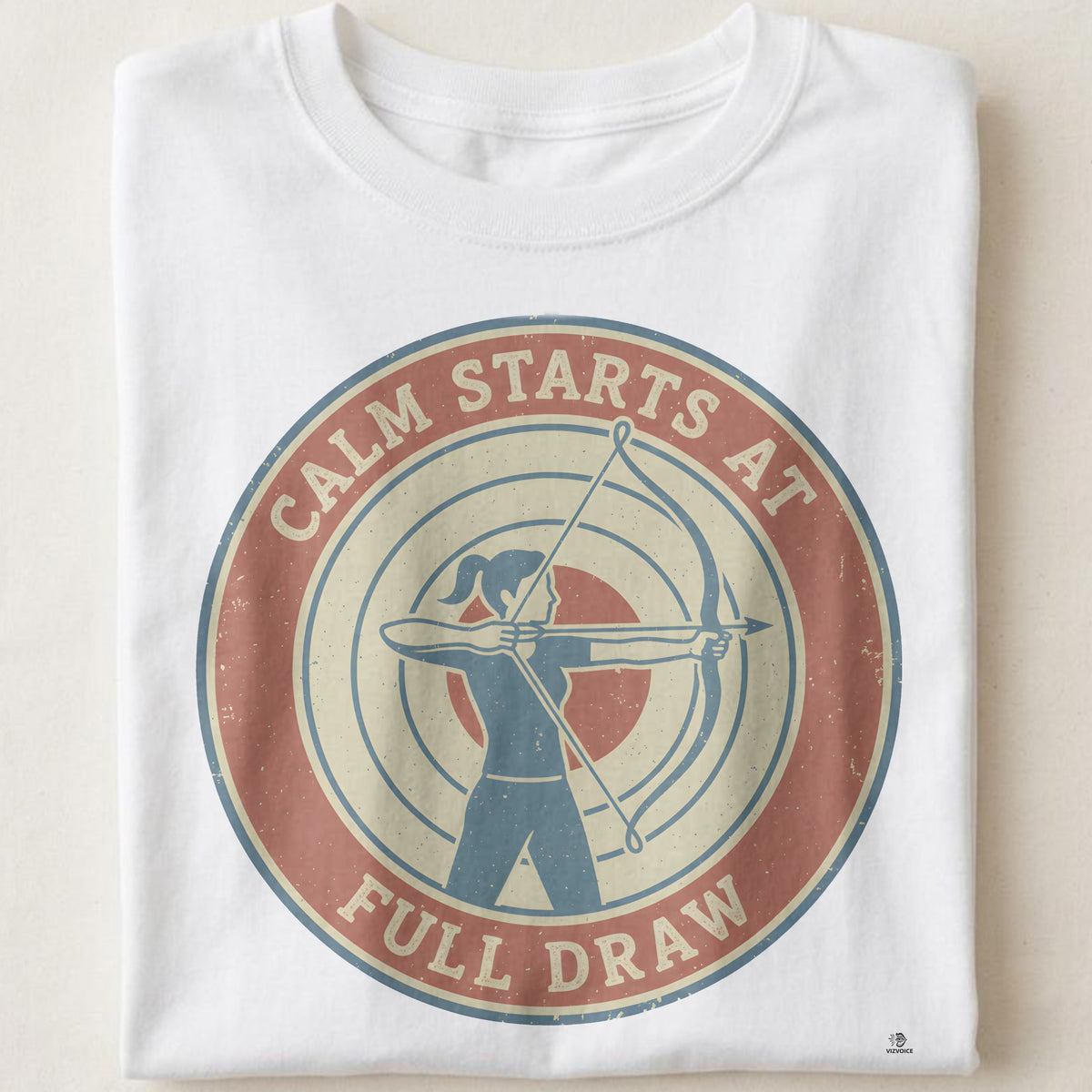 CALM STARTS AT FULL DRAW | Archery T-Shirt for Enthusiasts