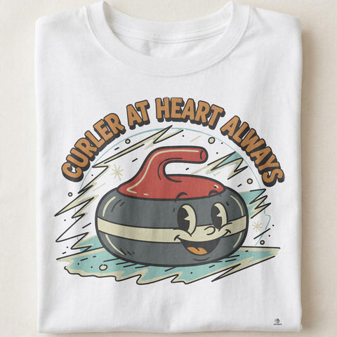 CURLER AT HEART ALWAYS | Funny Curling T-Shirt