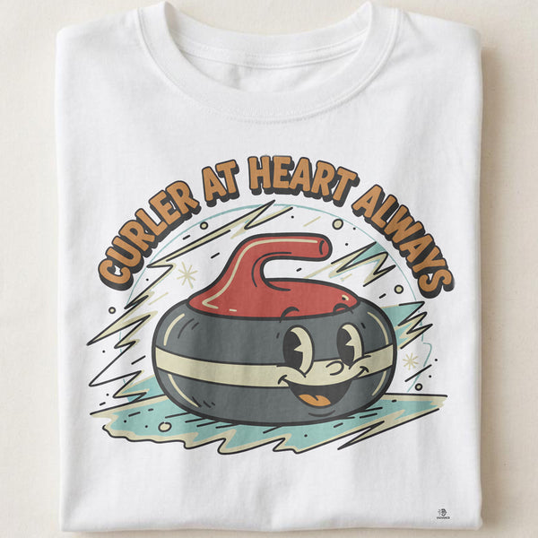 CURLER AT HEART ALWAYS | Funny Curling T-Shirt