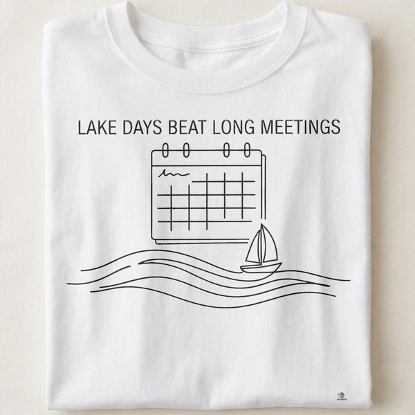 LAKE DAYS BEAT LONG MEETINGS | Fun Boating T-Shirt