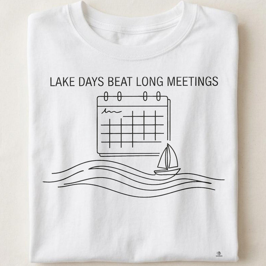 LAKE DAYS BEAT LONG MEETINGS | Fun Boating T-Shirt