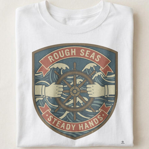 ROUGH SEAS STEADY HANDS | Nautical T-Shirt for Adventurers