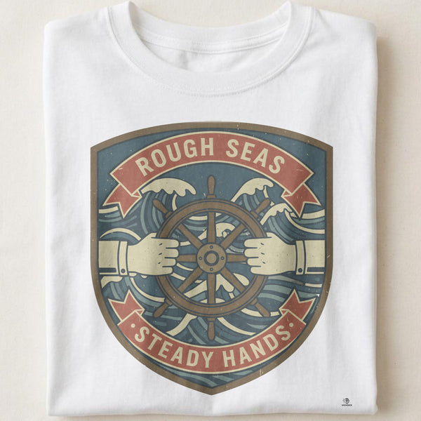 ROUGH SEAS STEADY HANDS | Nautical T-Shirt for Adventurers
