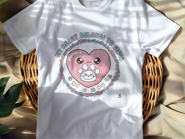 MY HEART BELONGS TO DOGS | Adorable Dog Mom T-Shirt