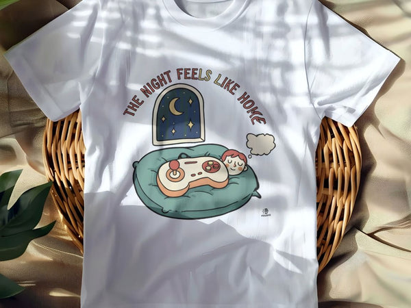 THE NIGHT FEELS LIKE HOME | Cozy Gaming T-Shirt