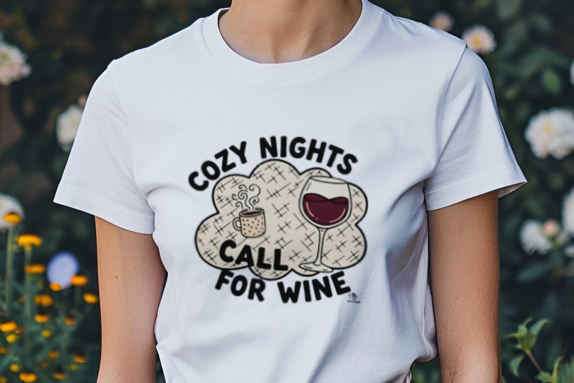 COZY NIGHTS CALL FOR WINE | Cozy Wine Lovers T-Shirt