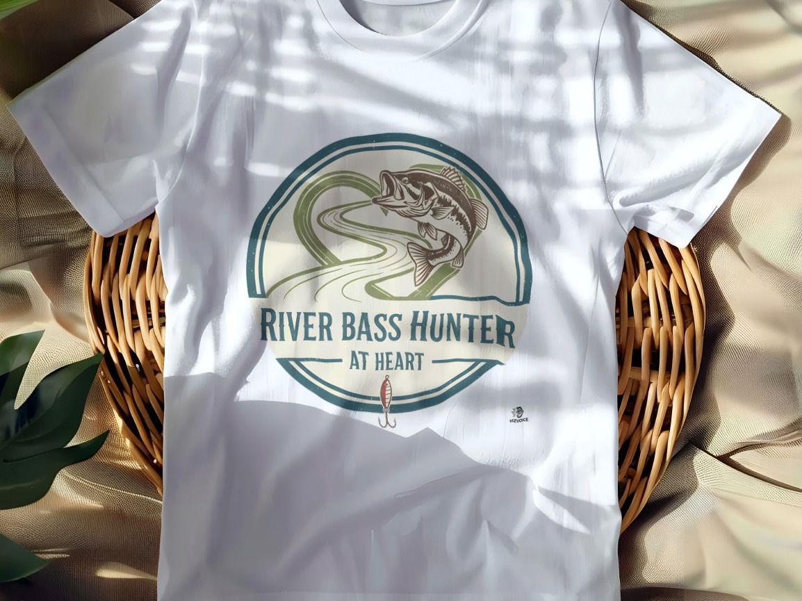 RIVER BASS HUNTER AT HEART | Fun Fishing T-Shirt