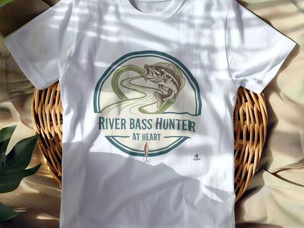 RIVER BASS HUNTER AT HEART | Fun Fishing T-Shirt