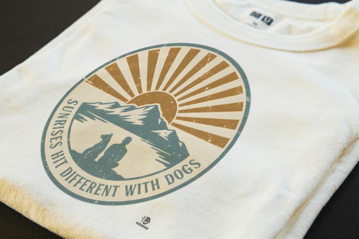 SUNRISES HIT DIFFERENT WITH DOGS | Cozy Camping T-Shirt