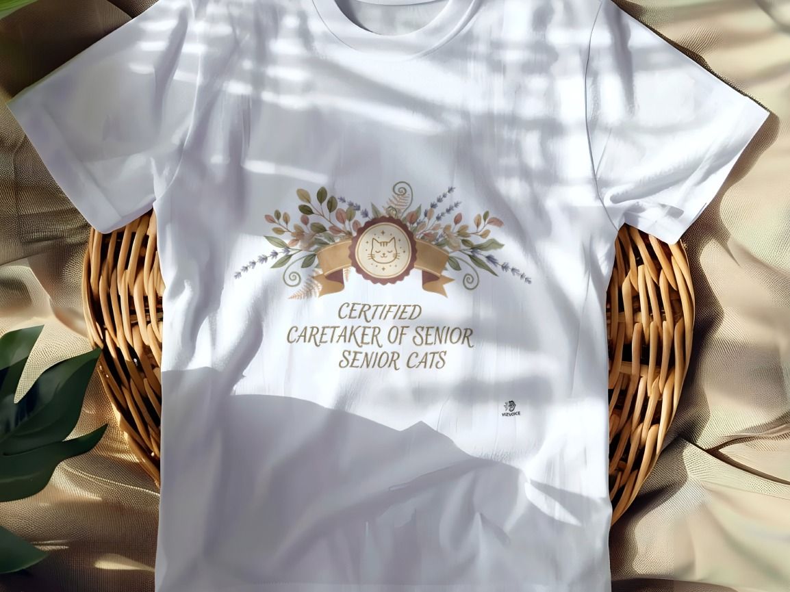 CERTIFIED CARETAKER OF SENIOR CATS | Purr-fect Senior Cat Parent T-shirt