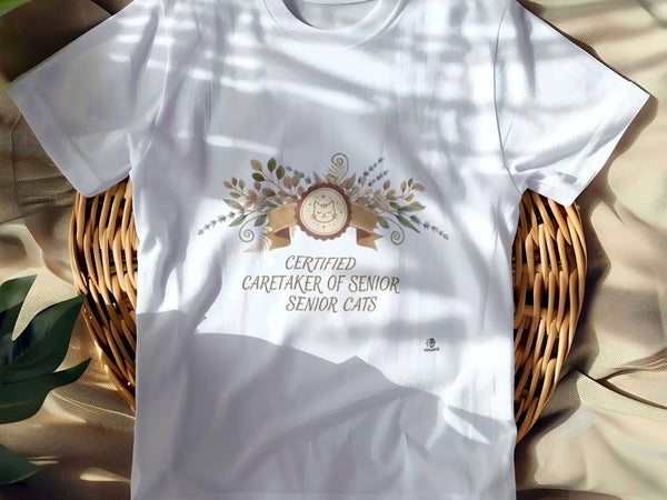 CERTIFIED CARETAKER OF SENIOR CATS | Purr-fect Senior Cat Parent T-shirt
