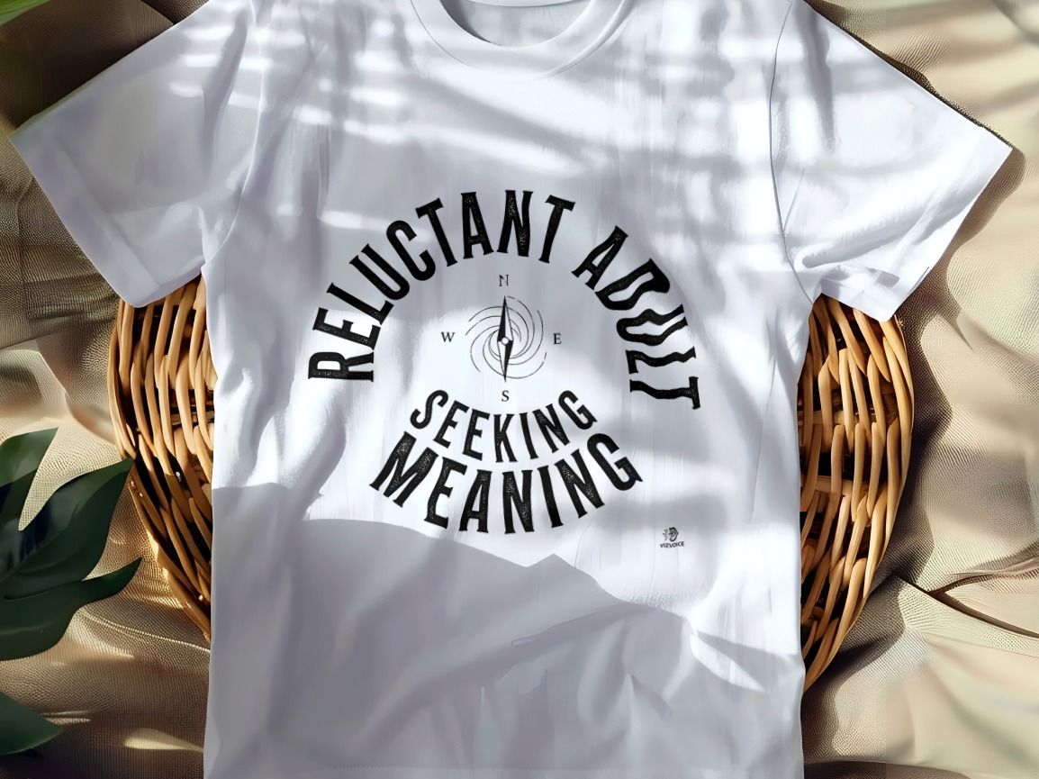RELUCTANT ADULT SEEKING MEANING | Witty Existential T-shirt