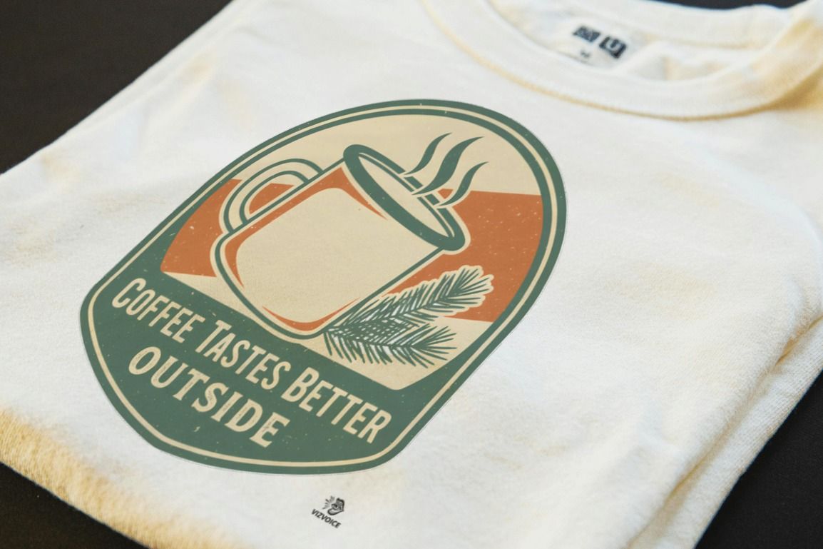 COFFEE TASTES BETTER OUTSIDE | Fun Camping T-Shirt