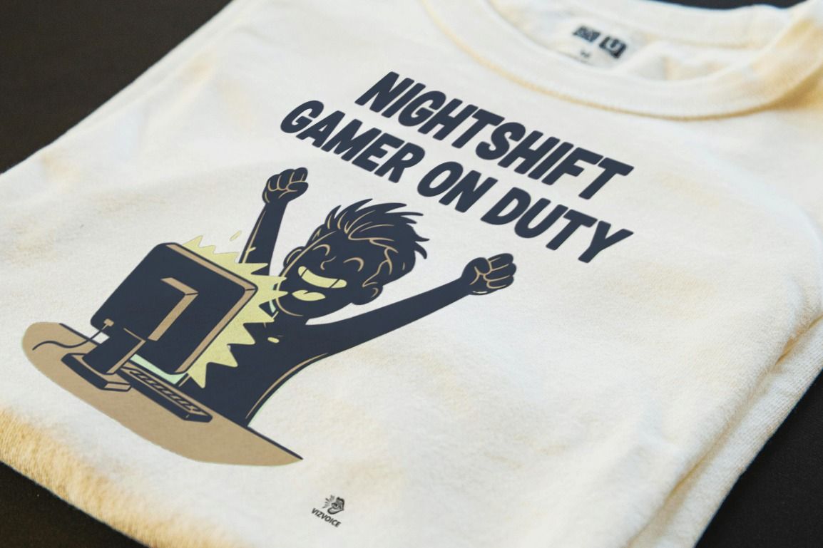 NIGHTSHIFT GAMER ON DUTY | Humorous Gaming T-Shirt
