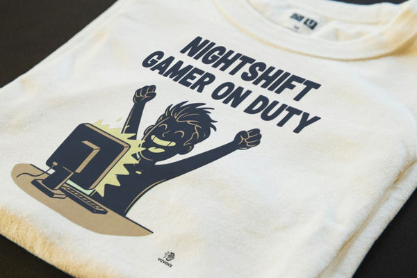 NIGHTSHIFT GAMER ON DUTY | Humorous Gaming T-Shirt