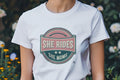 SHE RIDES SHE MOMS | Fun Biker Mom T-shirt