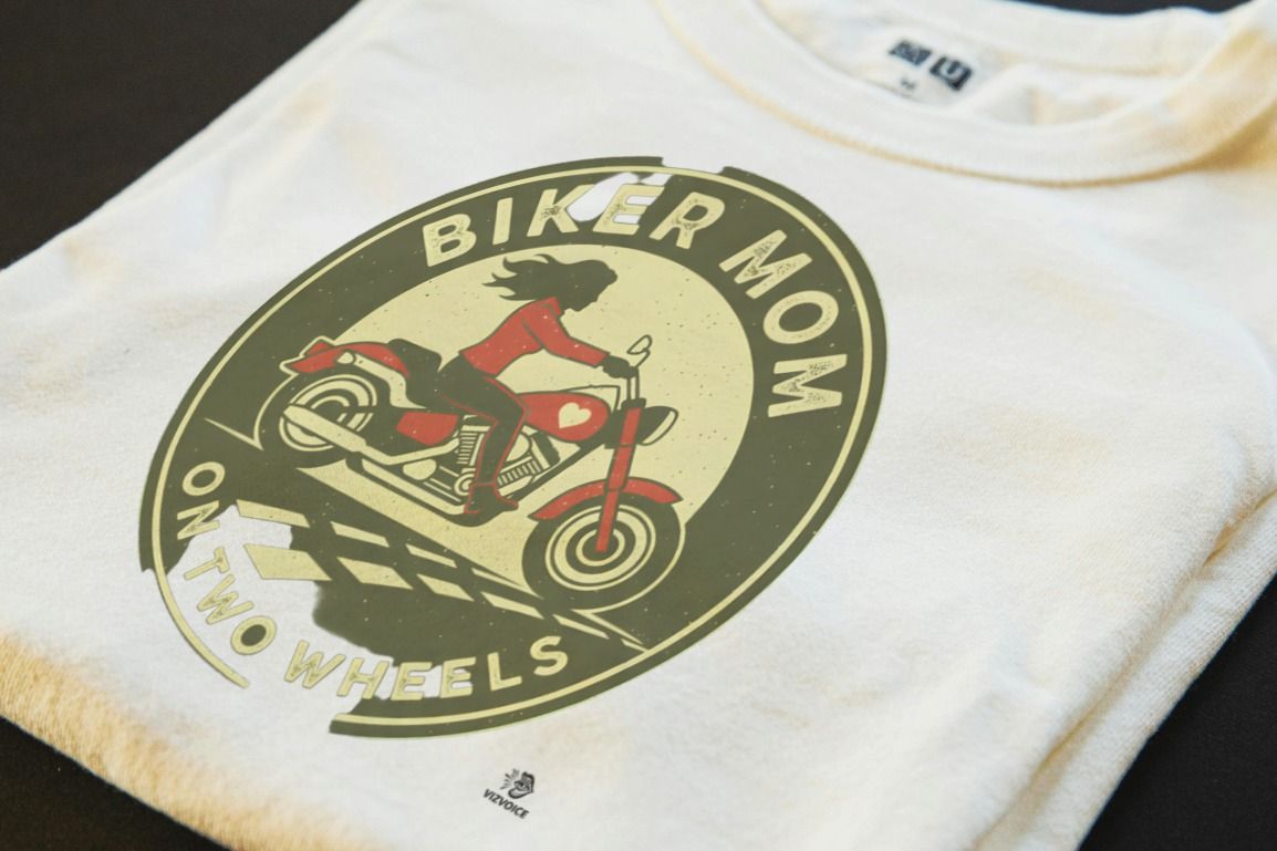 BIKER MOM ON TWO WHEELS | Humorous Motorcycle T-shirt