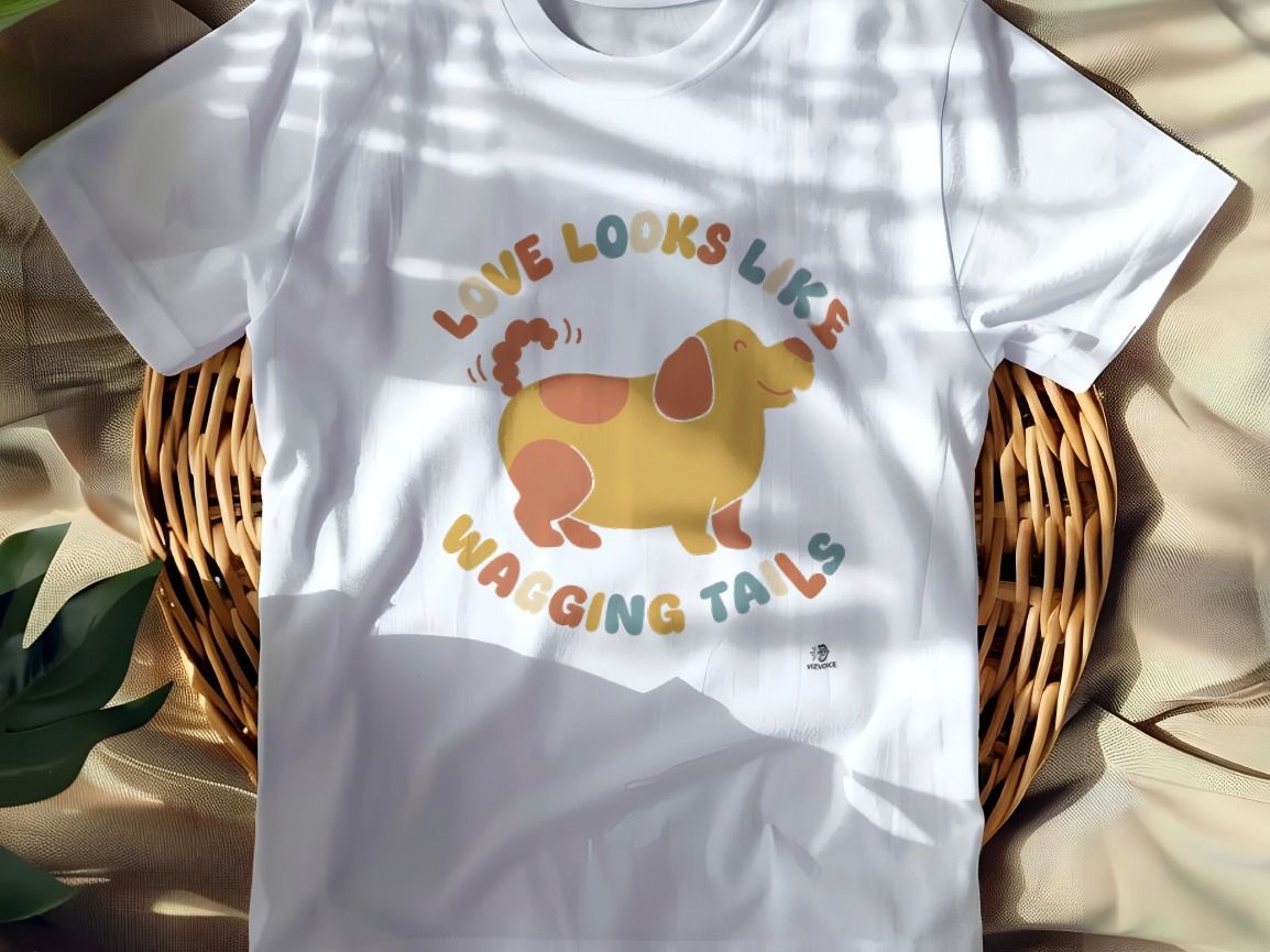 LOVE LOOKS LIKE WAGGING TAILS | Cute Dog Mom T-Shirt