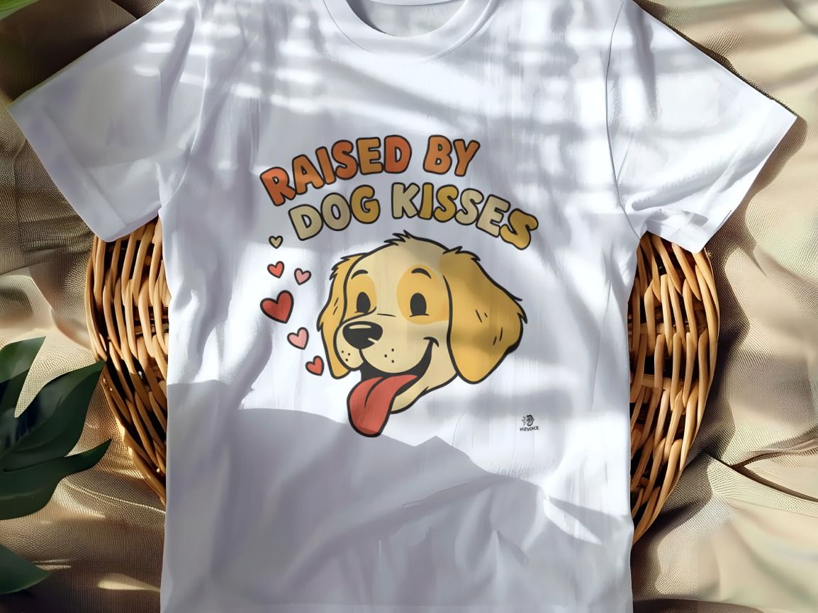 RAISED BY DOG KISSES | Humorous Dog Mom T-Shirt
