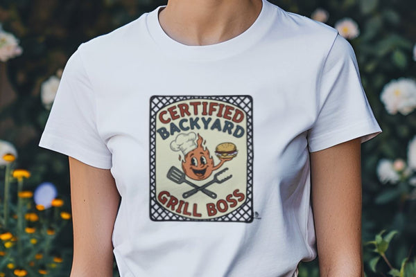 CERTIFIED BACKYARD GRILL BOSS | Fun T-shirt for Grill Master Dads