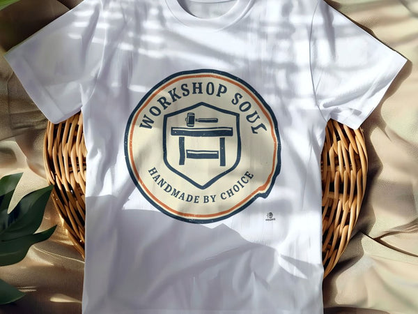 WORKSHOP SOUL HANDMADE BY CHOICE | Funny Woodworking T-Shirt