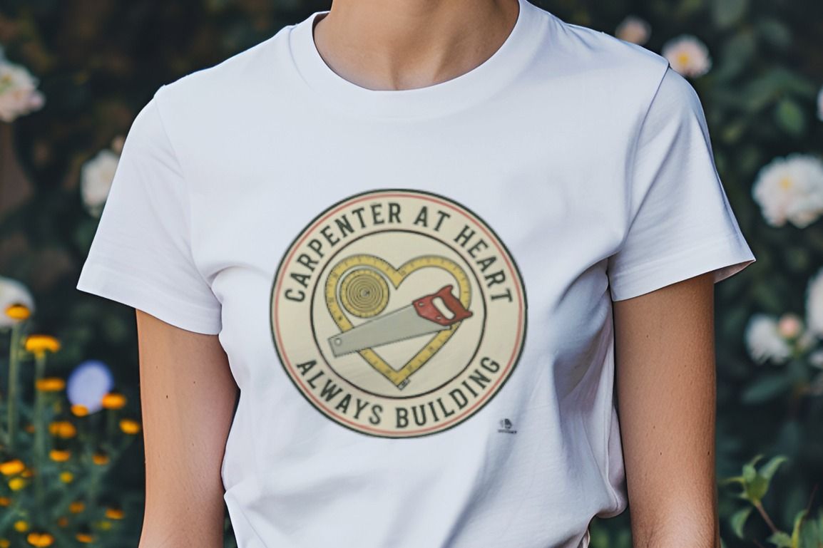 CARPENTER AT HEART ALWAYS BUILDING | Woodworking T-Shirt