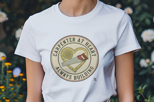 CARPENTER AT HEART ALWAYS BUILDING | Woodworking T-Shirt