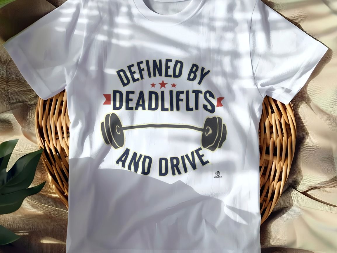 DEFINED BY DEADLIFTS AND DRIVE | Motivational Fitness T-shirt