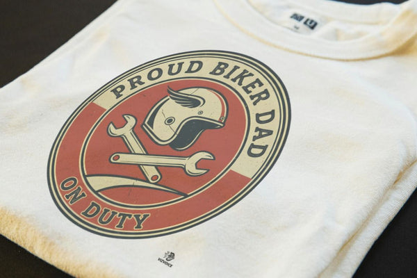 PROUD BIKER DAD ON DUTY | Humorous Motorcycle T-shirt