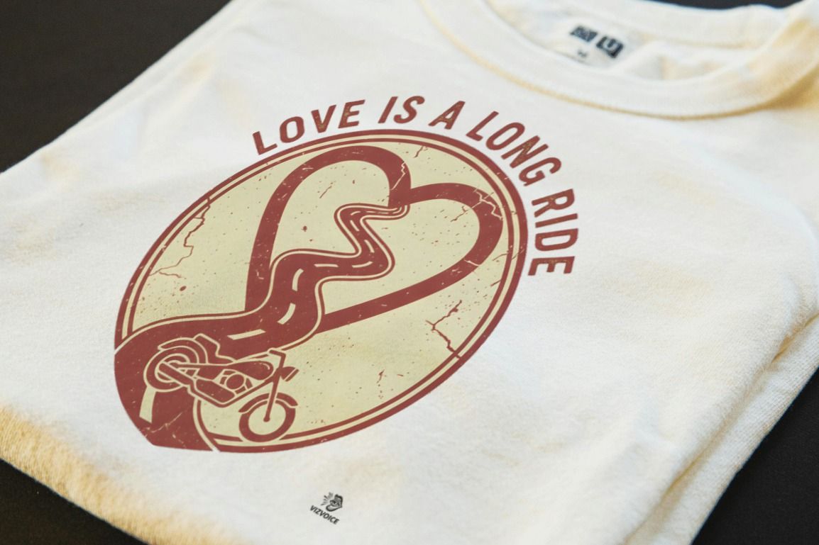 LOVE IS A LONG RIDE | Fun Motorcycle T-Shirt for Biker Dads
