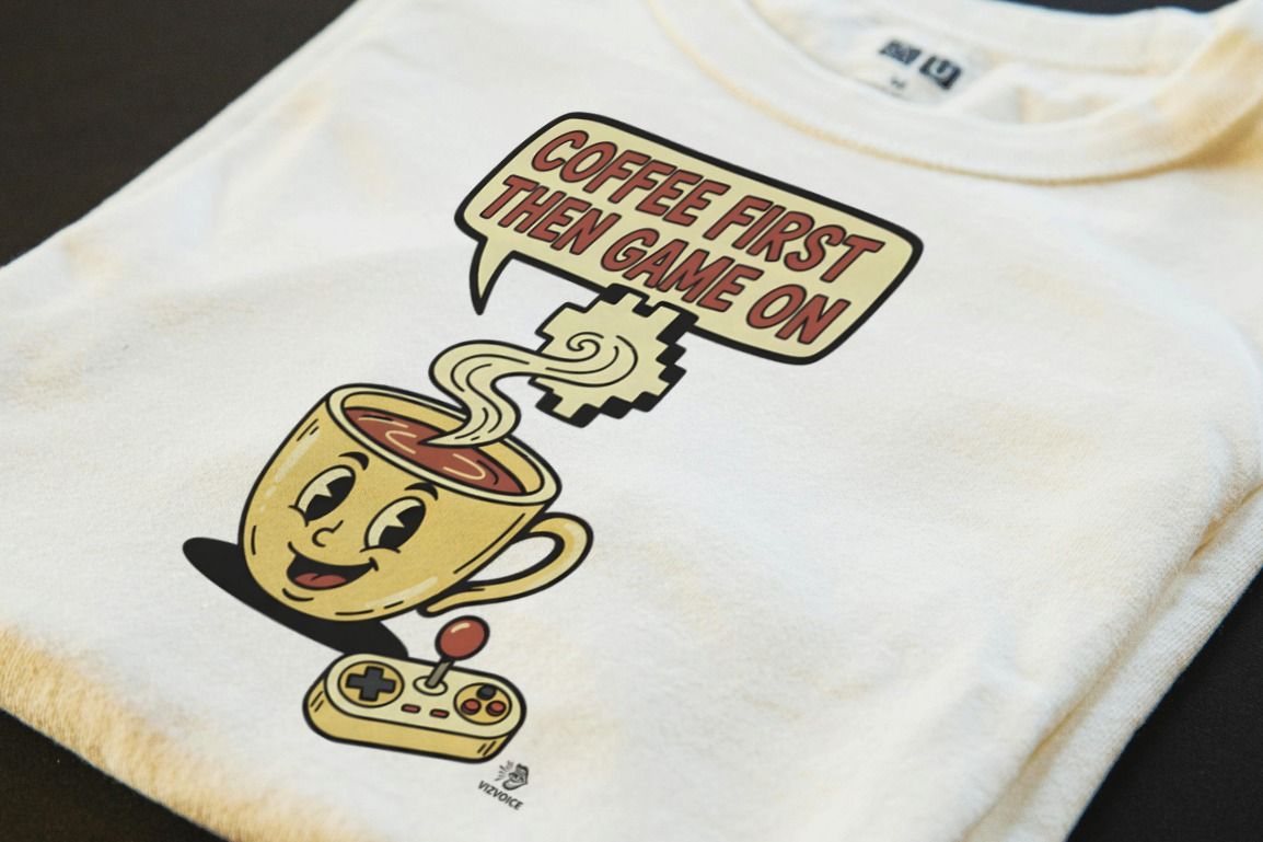 COFFEE FIRST THEN GAME ON | Fun Gamer T-Shirt