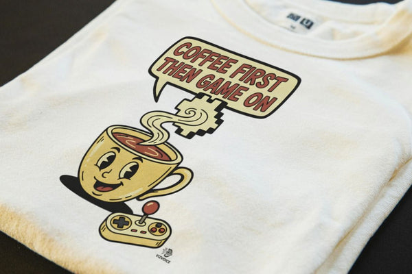 COFFEE FIRST THEN GAME ON | Fun Gamer T-Shirt