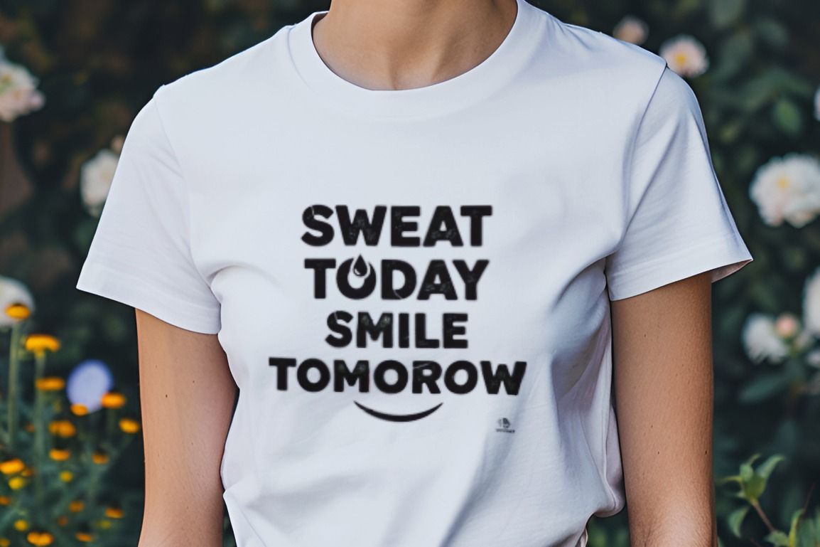 SWEAT TODAY SMILE TOMORROW | Motivational Gym T-Shirt