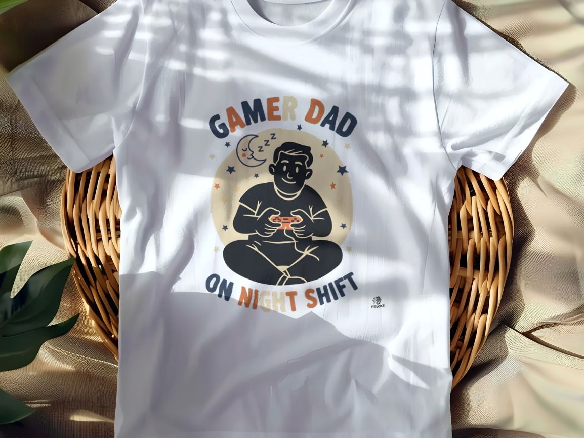 GAMER DAD ON NIGHT SHIFT | Funny T-Shirt for Gaming Dads